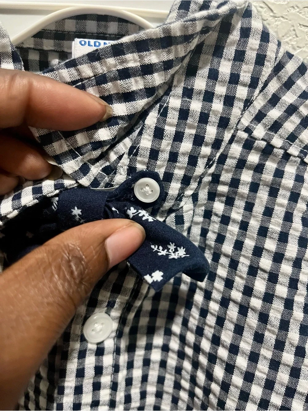 Old Navy Short-Sleeve Button-Up Shirts- Navy & Teal Plaid Set